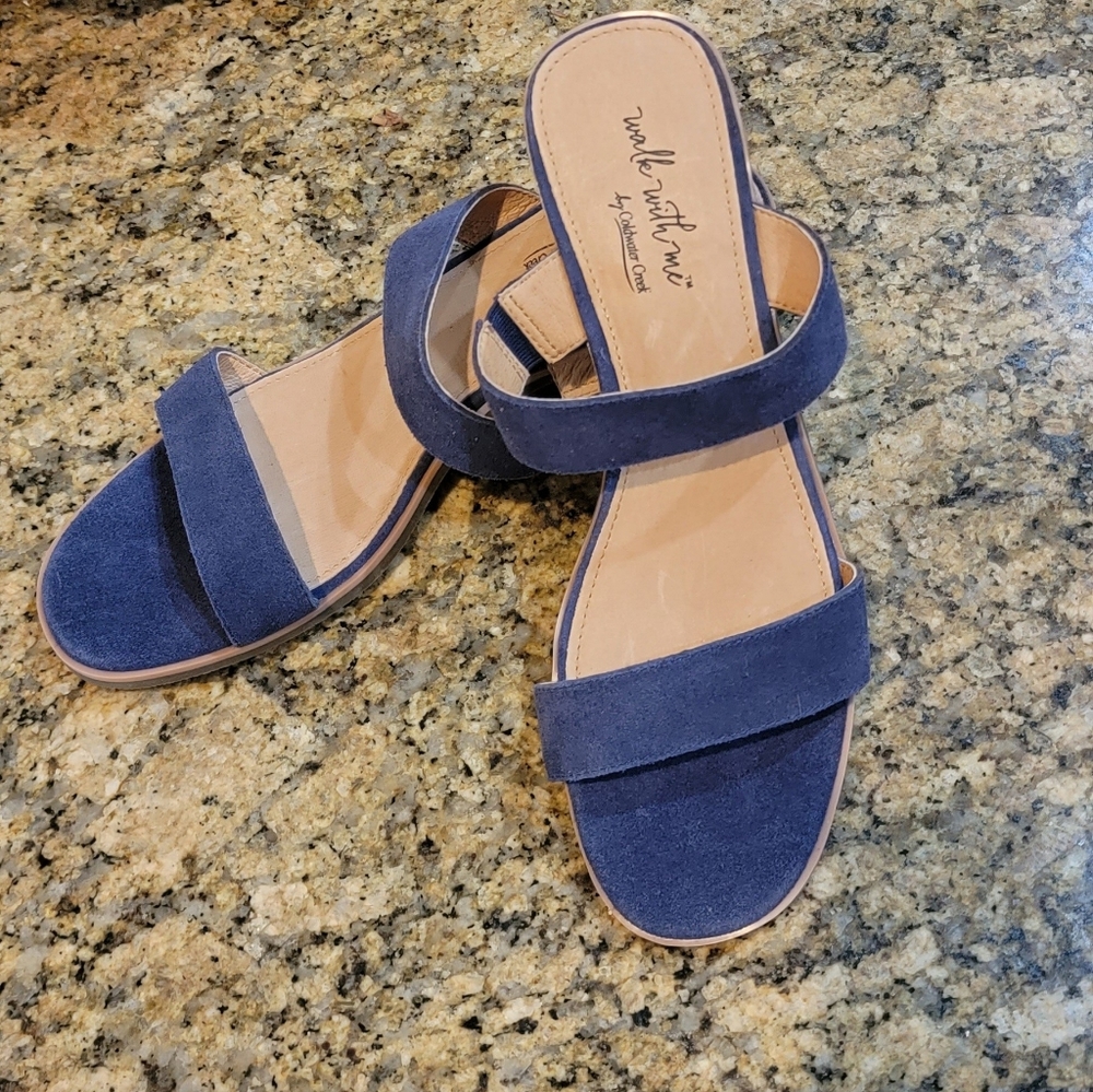 Coldwater Creek Navy Suede Sandals Size 11.